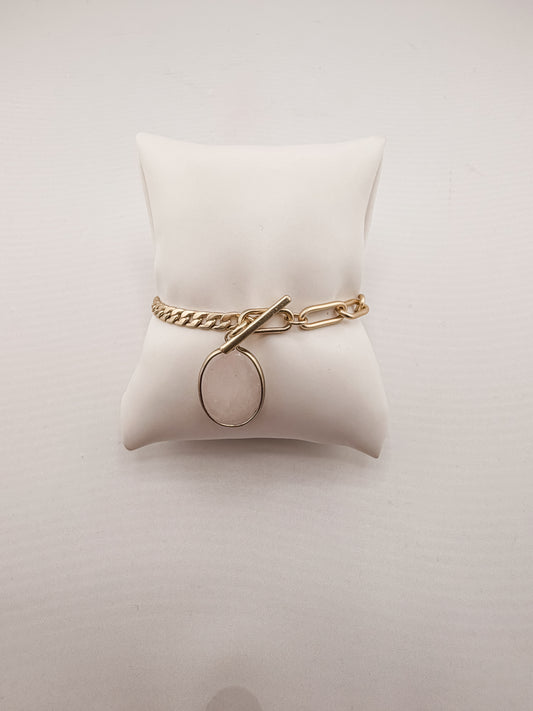 Rose Quartz Pendant Bracelet