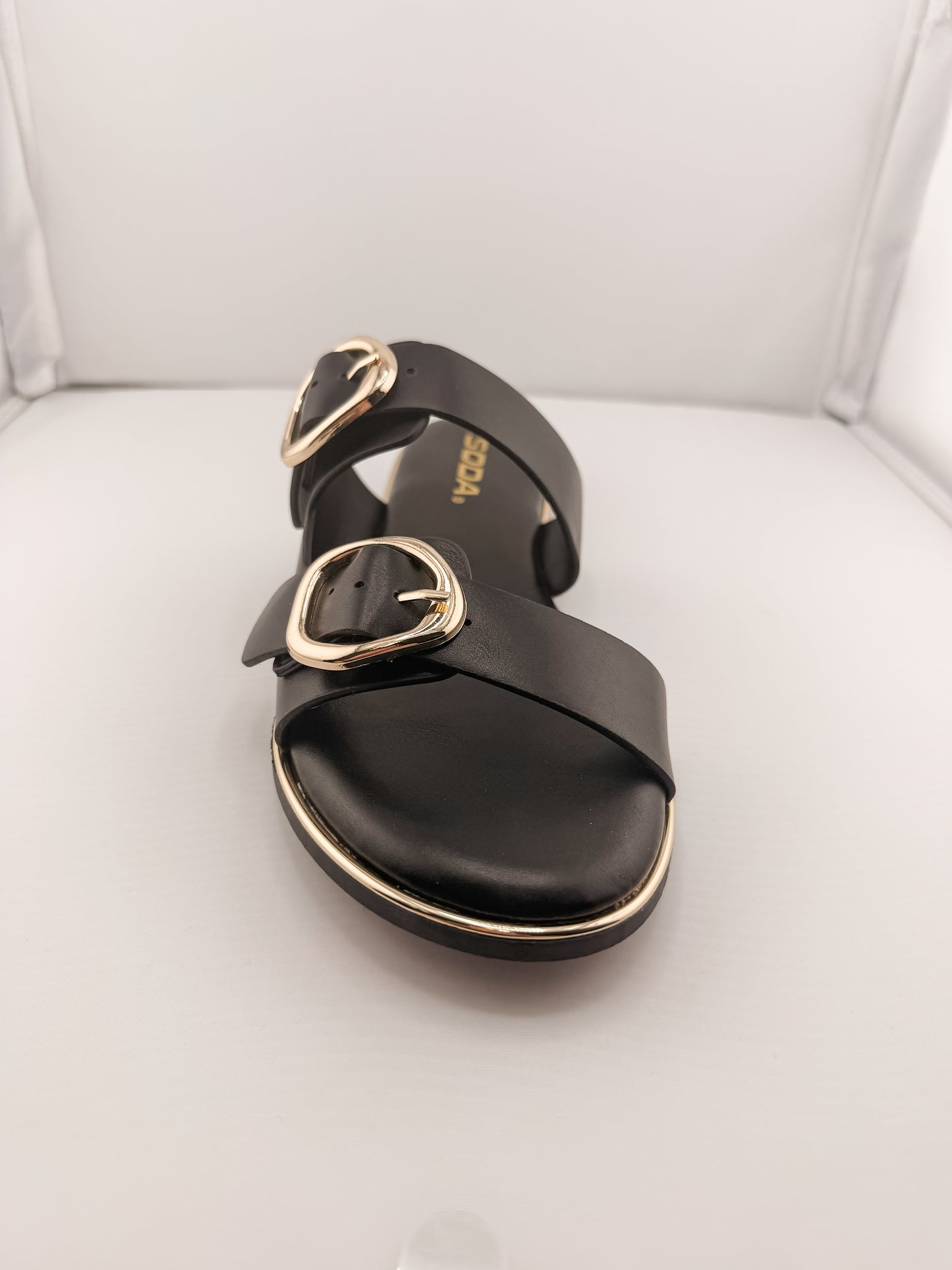 Arina Chic Double Buckle Slide Sandals