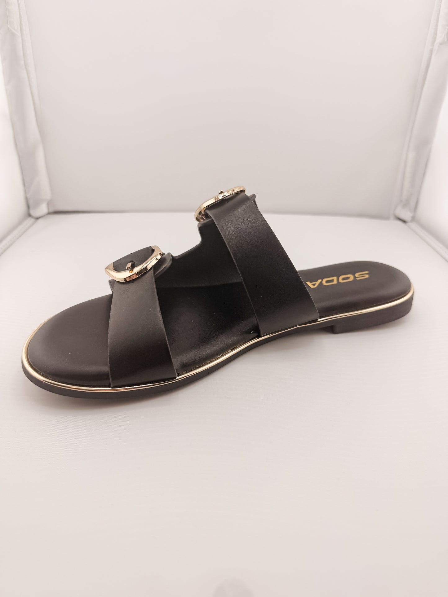 Arina Chic Double Buckle Slide Sandals