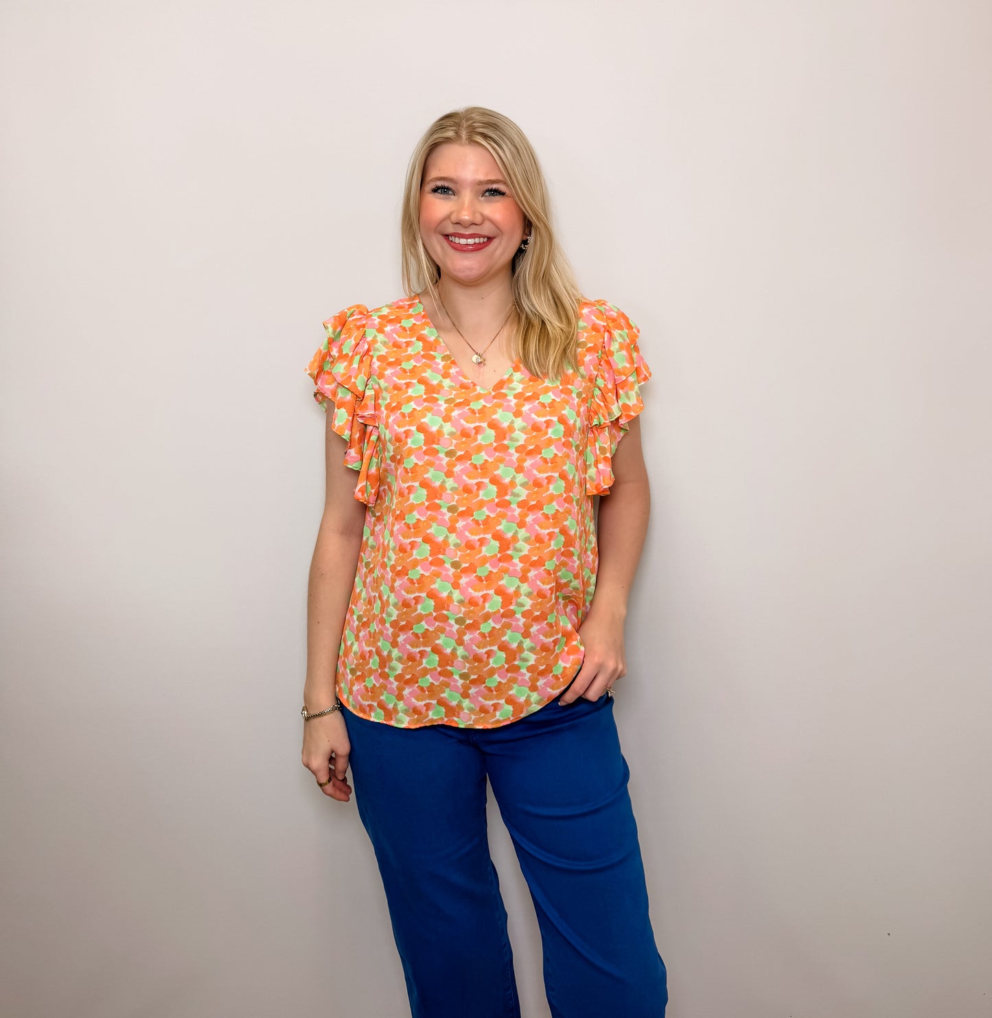 Floral Printed Ruffle Top