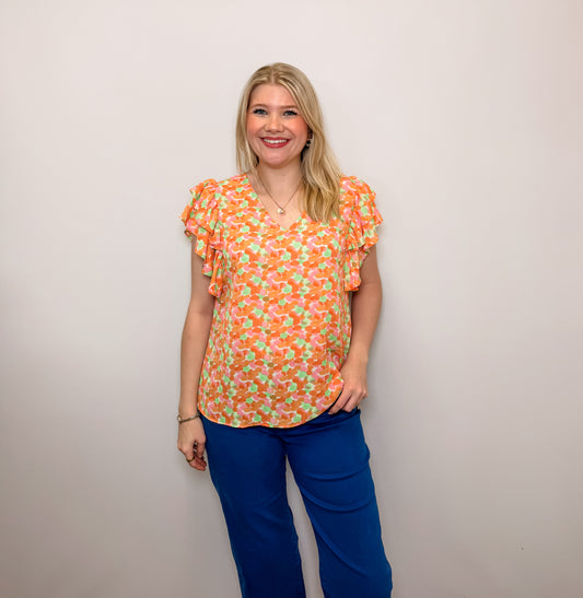 Floral Printed Ruffle Top