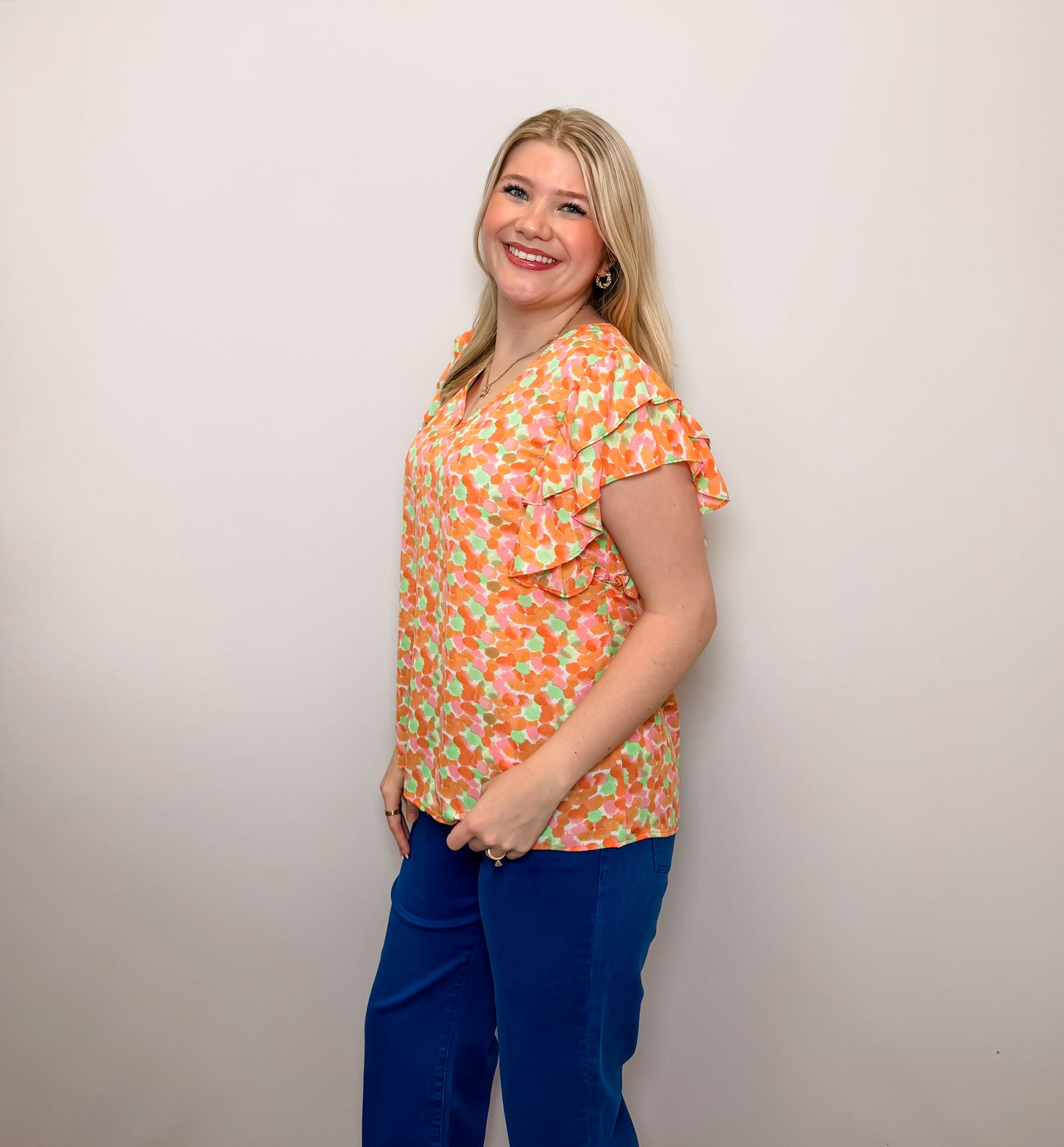 Floral Printed Ruffle Top