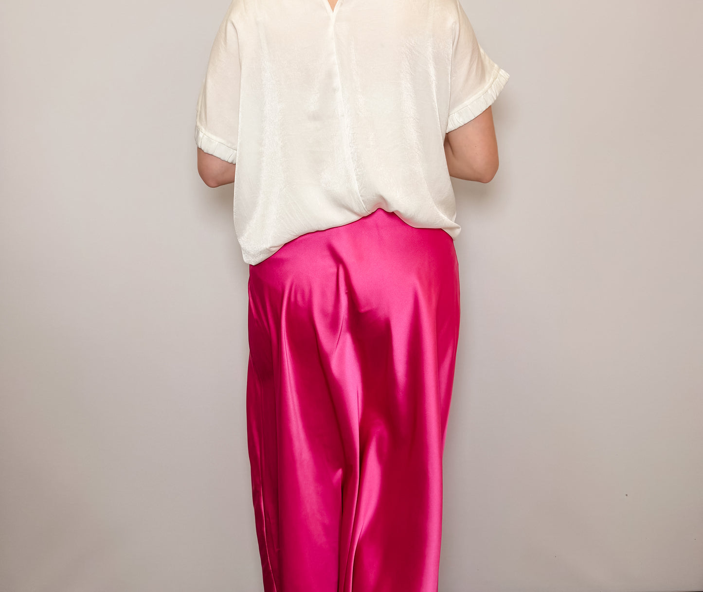 Satin Flare Midi Skirt