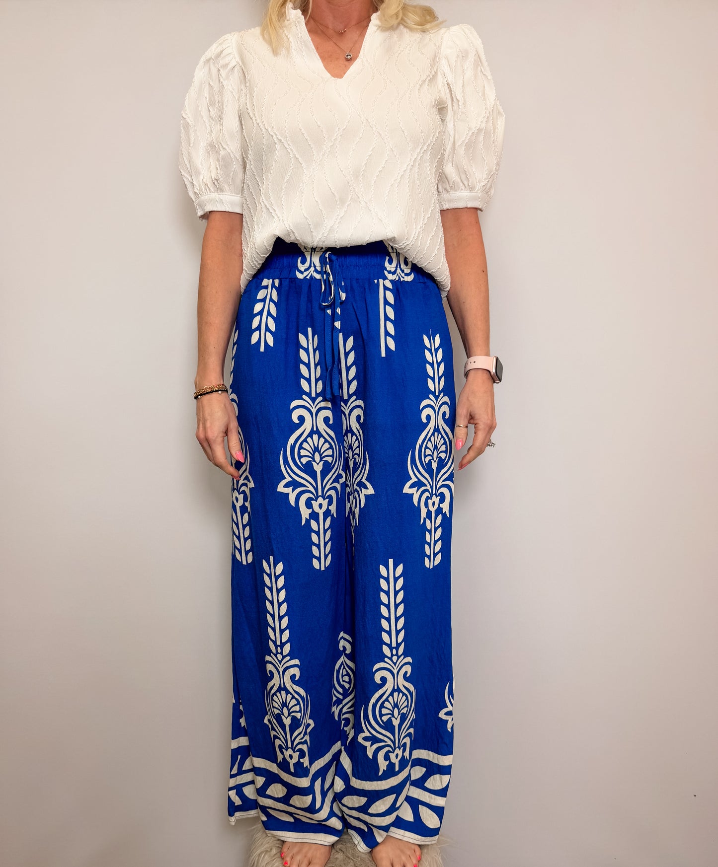 Printed Wide Leg Pants