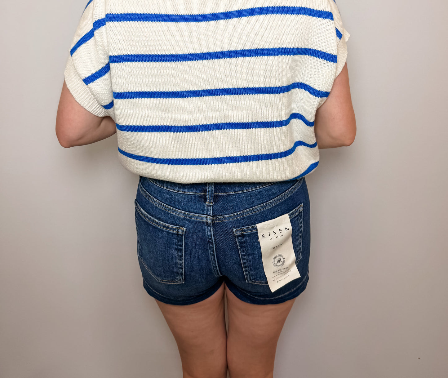 Risen - High Rise Side Slit Basic Shorts