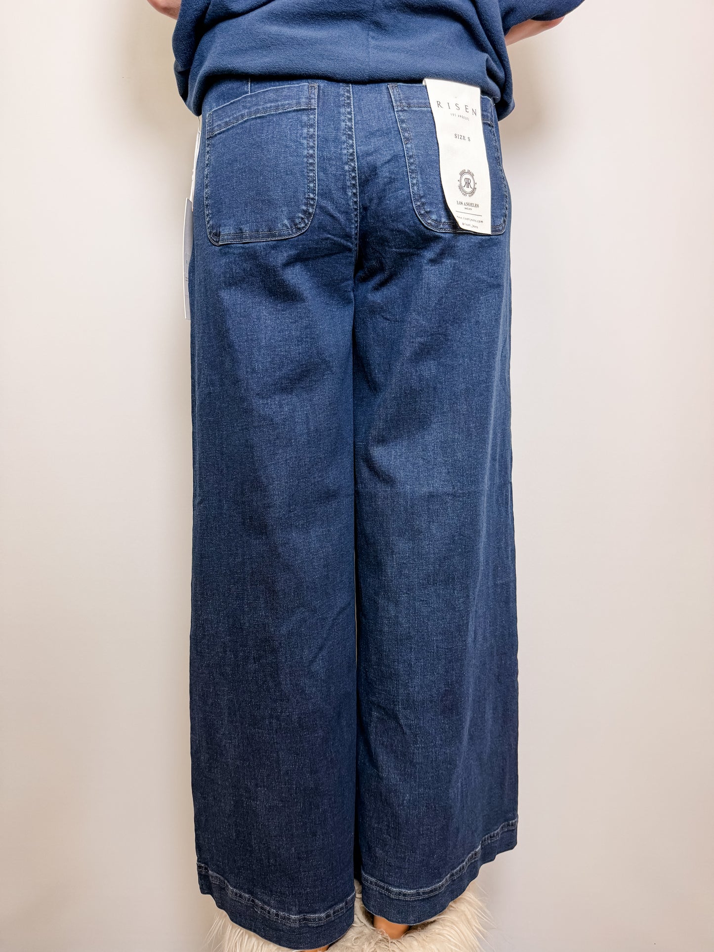 Risen - Slouchy Wide Leg Pants With String