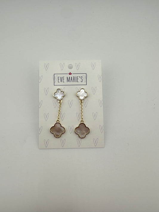 Mother of Pearl Clover Dangle Earring