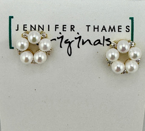 Pearl Flower Stud Earring
