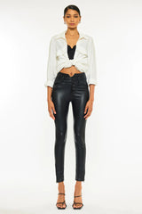 KanCan Janet High Rise Ankle Skinny Faux Leather Pants