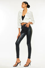 KanCan Janet High Rise Ankle Skinny Faux Leather Pants