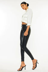 KanCan Janet High Rise Ankle Skinny Faux Leather Pants