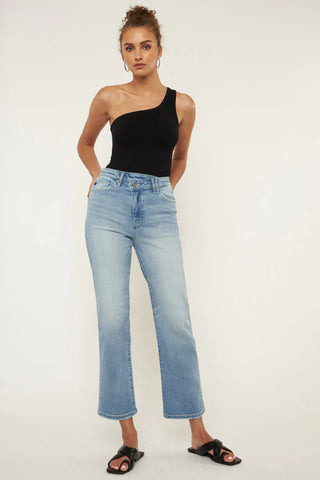 KanCan Bethany High Rise 90's Criss Cross Straight Jeans