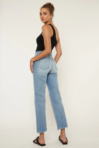 KanCan Bethany High Rise 90's Criss Cross Straight Jeans