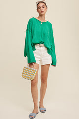Light Weight wide Neck Crop Pullover Knit Sweater