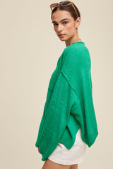 Light Weight wide Neck Crop Pullover Knit Sweater
