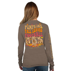 Simply Southern - Pumpkins, Fall Leaves and Football Long Sleeve T-Shirt