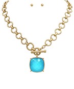 Big Stone Pendant Necklace