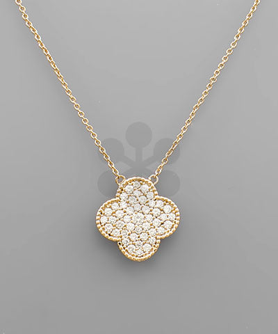 Pave Clover Necklace