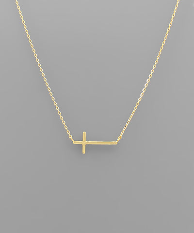 Horizontal Cross Necklace