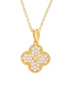 Pave Clover Dangle Necklace