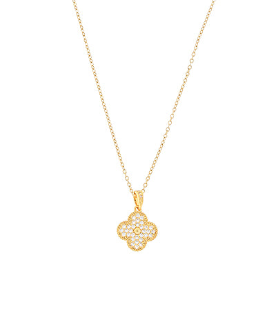 Pave Clover Dangle Necklace
