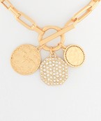 Coin Pendant Clip Chain Necklace