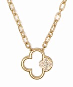 Pave Clover Oval Chain Necklace