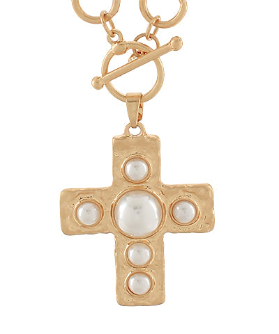 Cross & Linked Chain Necklace