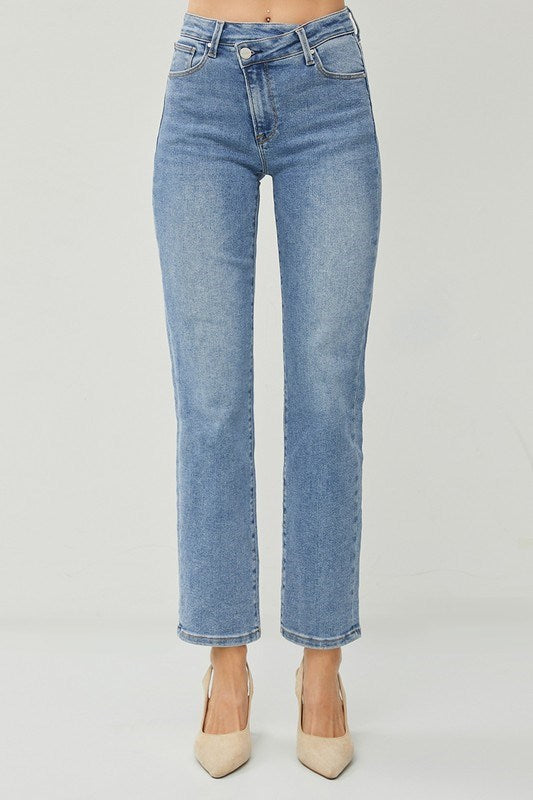 Risen - High Rise Crossover Straight Jeans