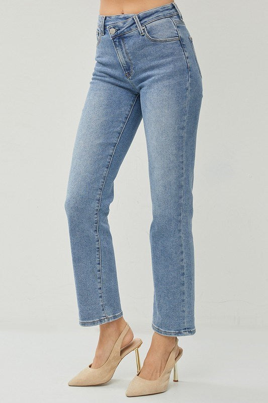 Risen - High Rise Crossover Straight Jeans