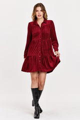 Katie Long Sleeve Tiered Relaxed Fit Dress