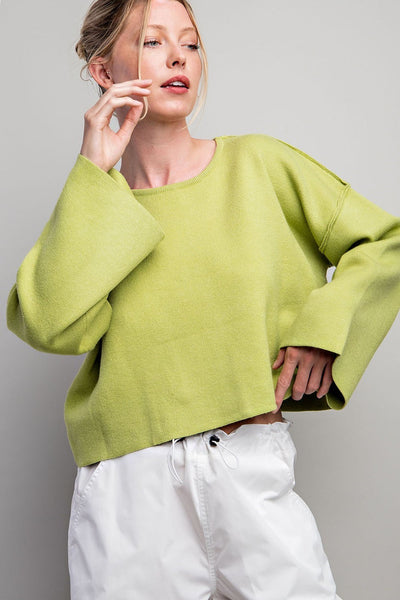 Round Neck Long Sleeve Sweater Top