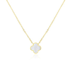 Small Mother of Pearl Single Clover Necklace