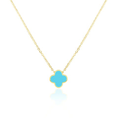 Small Turquoise Single Clover Necklace