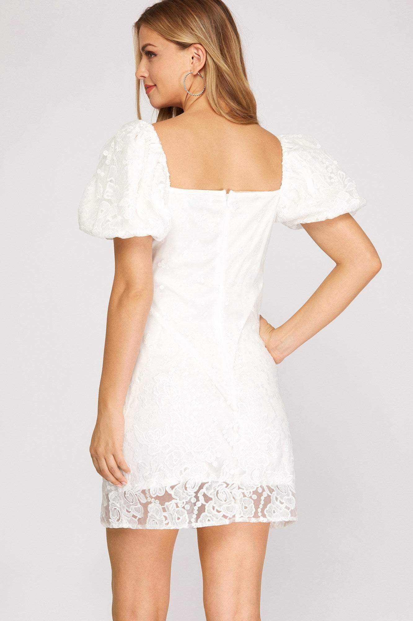 Short Sleeve Organza Mini Dress