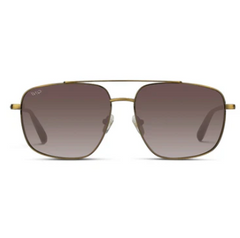 Johnson Square Metal Framed Polarized Aviator Sunglasses