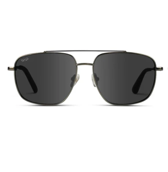 Johnson Square Metal Framed Polarized Aviator Sunglasses