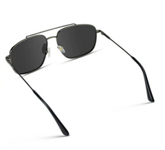 Johnson Square Metal Framed Polarized Aviator Sunglasses