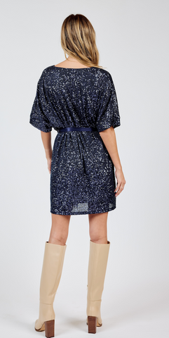 Sky High V-Neck Sequin Dress