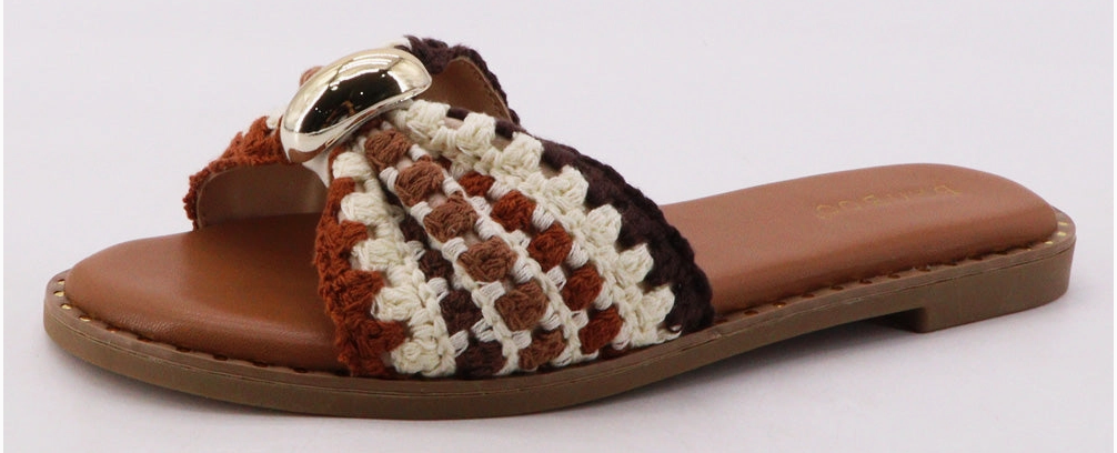 Twinkle Woven Knot Band Flat Sandals