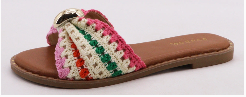 Twinkle Woven Knot Band Flat Sandals
