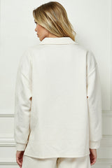Long Sleeve Textured Collared Top