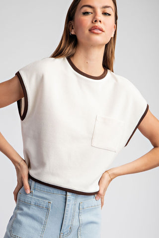 Two Tone Short Sleeve Top