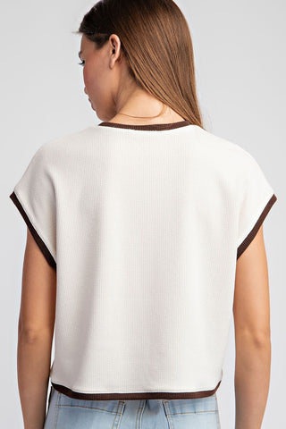 Two Tone Short Sleeve Top