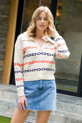 Collared Chain Knit Sweater