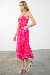 Simply Classic Colorblock Zebra Print Dress