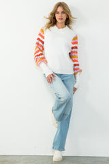 Multicolor Sleeve Knit Sweater