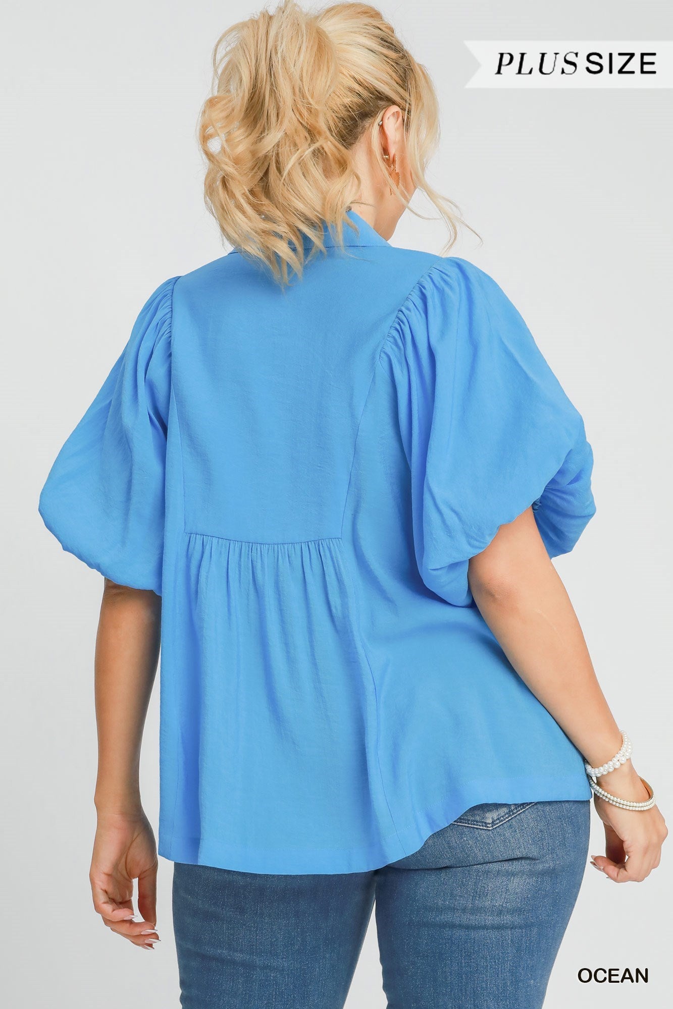 Exaggerated Bubble Sleeve Top