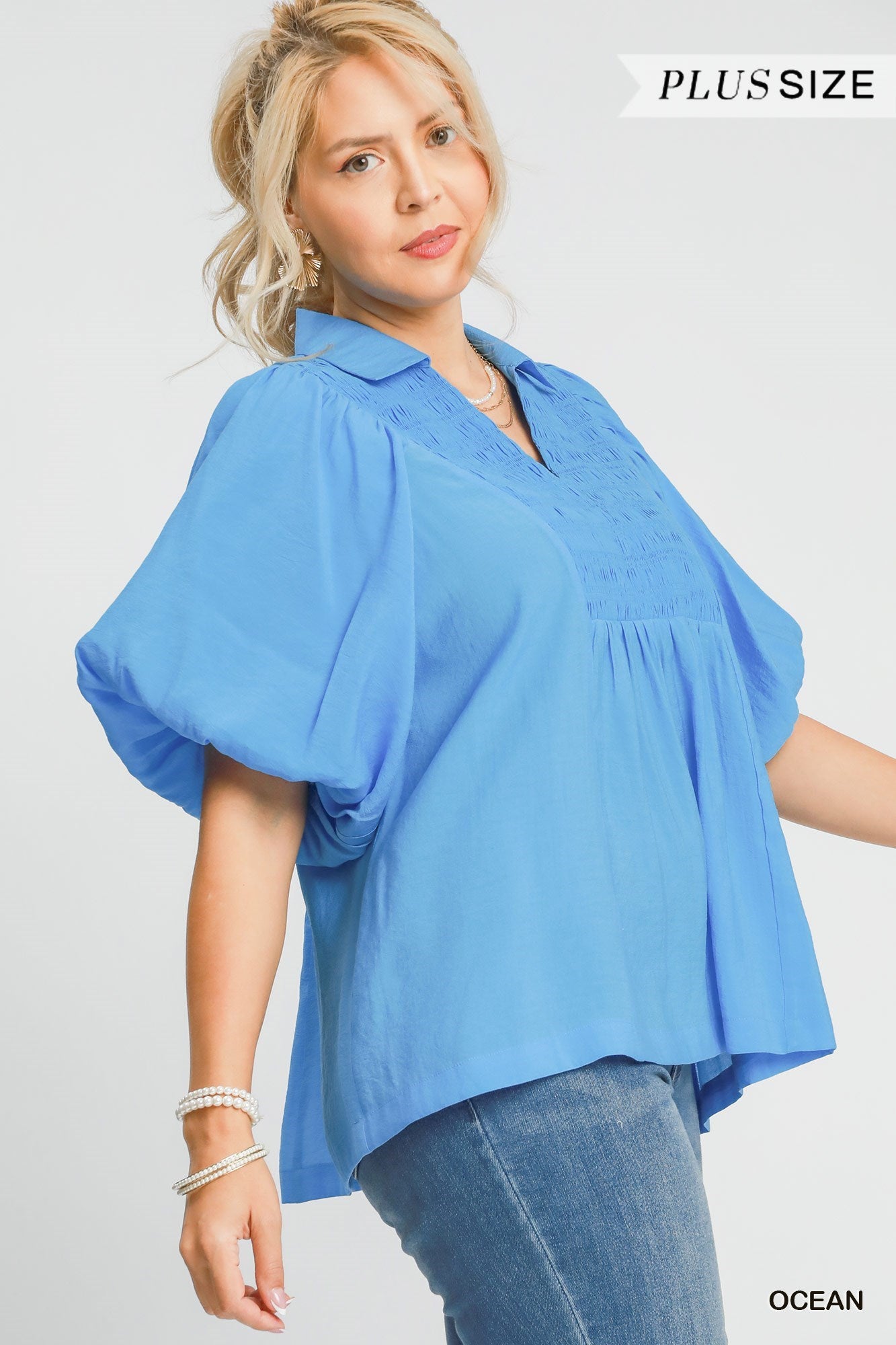 Exaggerated Bubble Sleeve Top