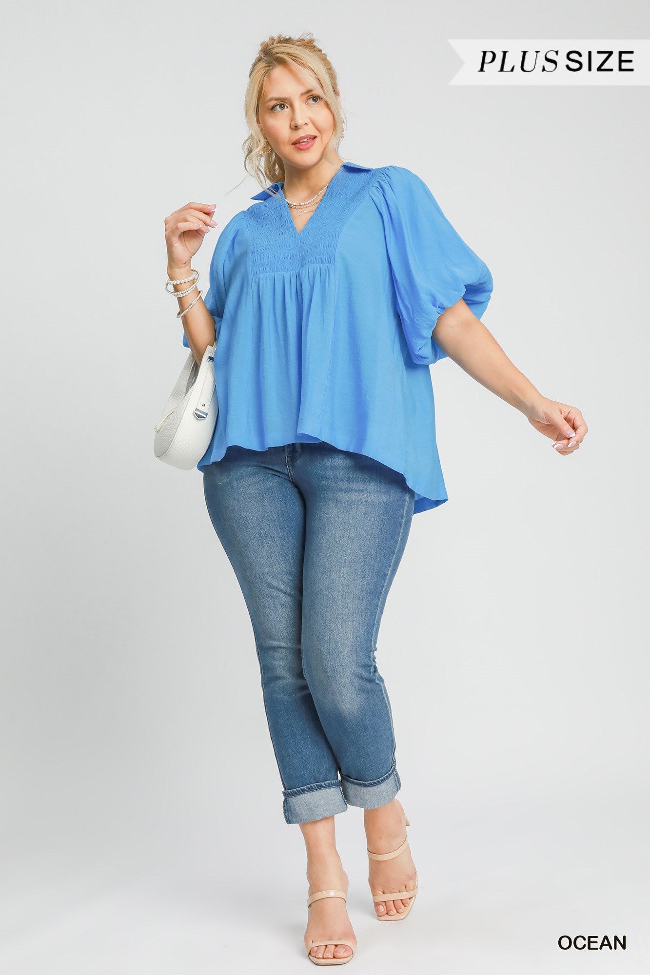 Exaggerated Bubble Sleeve Top